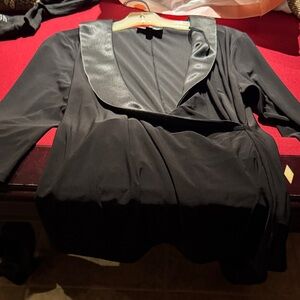 Black Satin Collar top. New